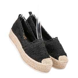 SHELOVET Csipke Espadrilles fekete 1
