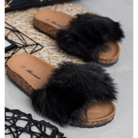 Bona Papucs szőrmével fekete 2