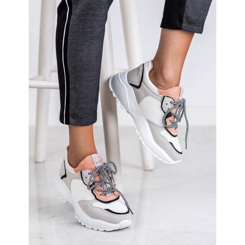 SHELOVET Divatos cipők rózsaszín szürke 2