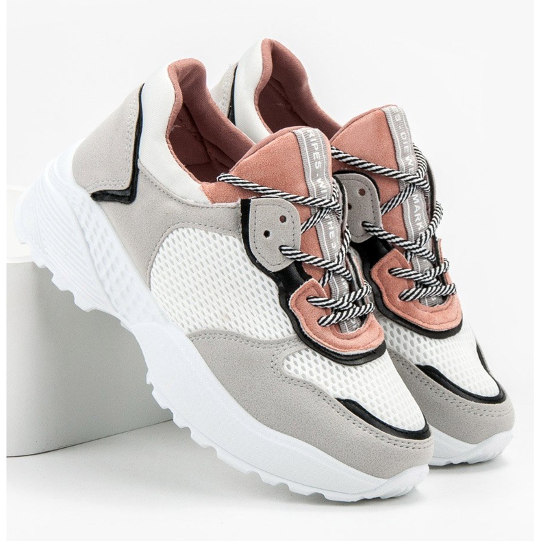 SHELOVET Divatos cipők rózsaszín szürke 1