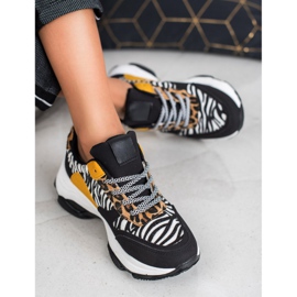 SHELOVET Állati nyomtatású cipők fekete sokszínű 2