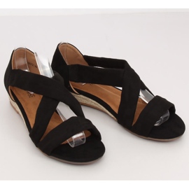 Fekete szandál espadrilles 9R72 Black 1