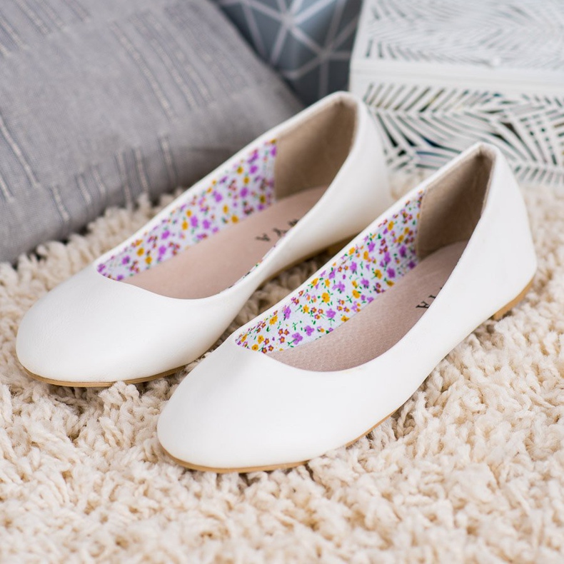 SHELOVET Alkalmi balerinák fehér 1