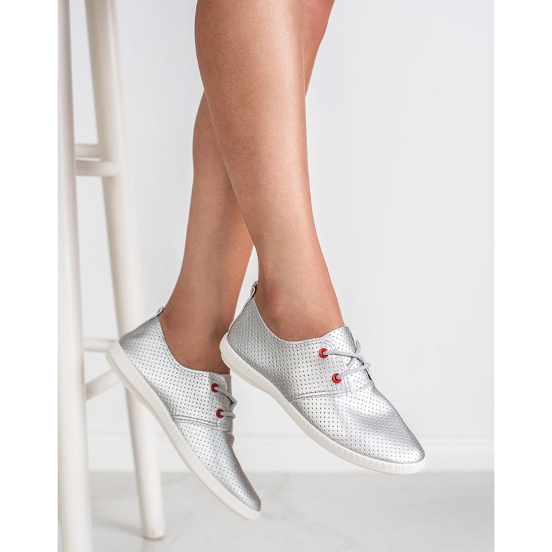 SHELOVET Ezüst cipők szürke 2