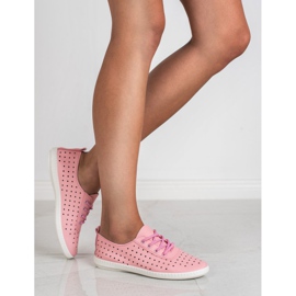 SHELOVET Áttört női cipők rózsaszín 1