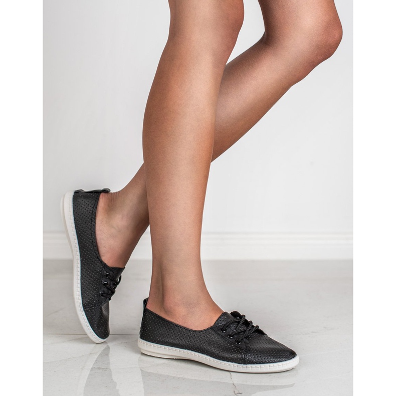 SHELOVET Eco bőr cipők fekete 2