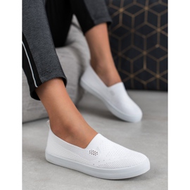 SHELOVET Textil Slipons fehér 1