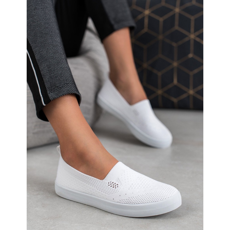 SHELOVET Textil Slipons fehér 1