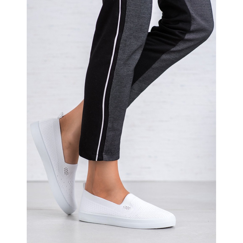 SHELOVET Textil Slipons fehér 2