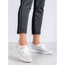 Bona Sportcipő pöttyös fehér 1