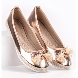 COLORFUL Divatos arany balerinák aranysárga 1