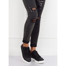 Fekete sportcipő D1909 FEKETE / FEHÉR 1