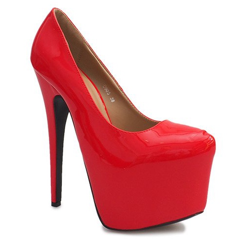 Magas lakkozott csapok a D905 vörös platformon piros 1