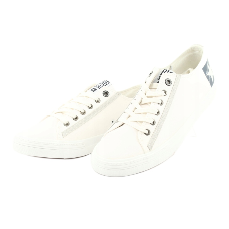 Big Star Białe férfiak fél-tropecsek 174074 öko-bőrrel fehér 2