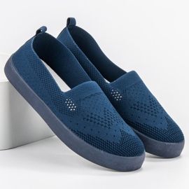 SHELOVET Textil Slipons kék 2