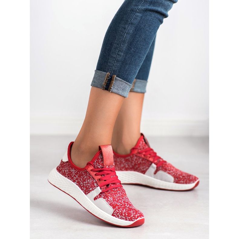 SHELOVET Csúsztatható sportcipő piros 2