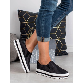 SHELOVET Könnyű sliponok a platformon fekete 1