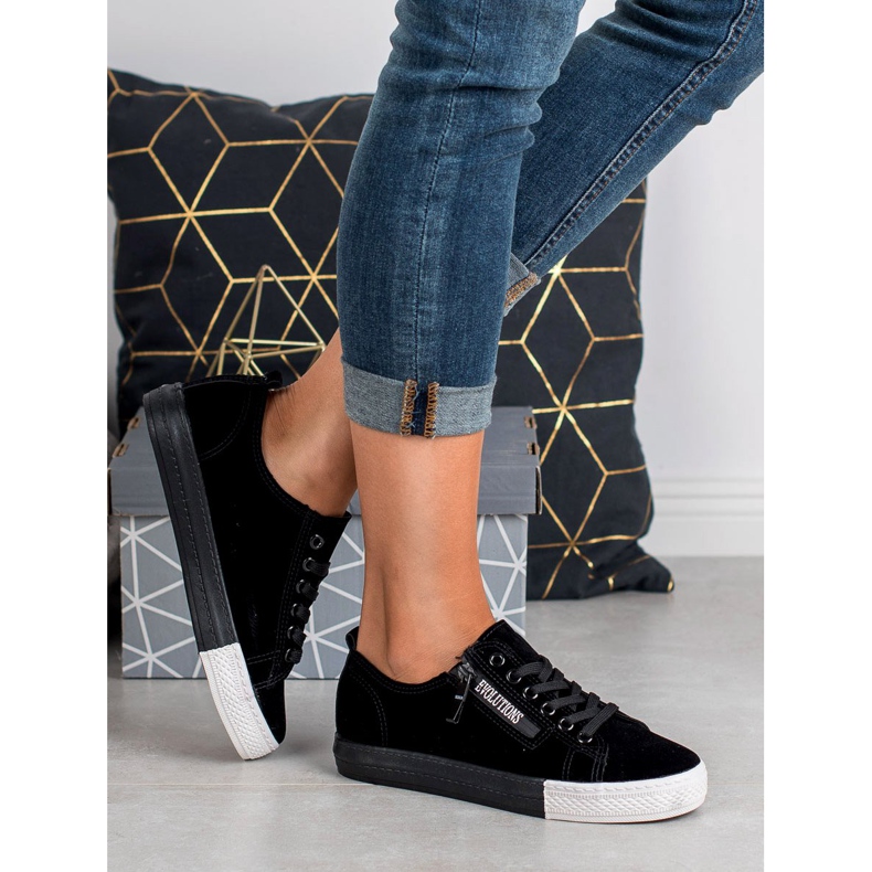 SHELOVET Fekete cipők zöld 1