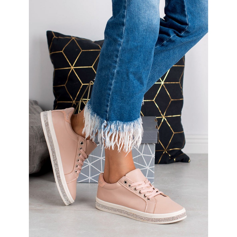 SDS Sportcipő köbös cirkónium -dioxiddal rózsaszín 1