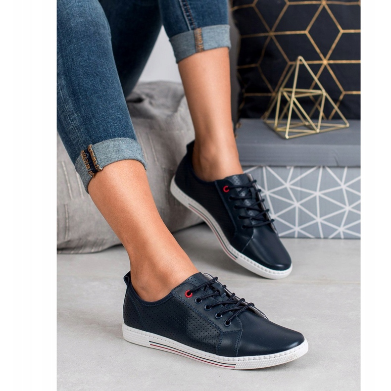 Filippo Bőr bróker sötétkék 1