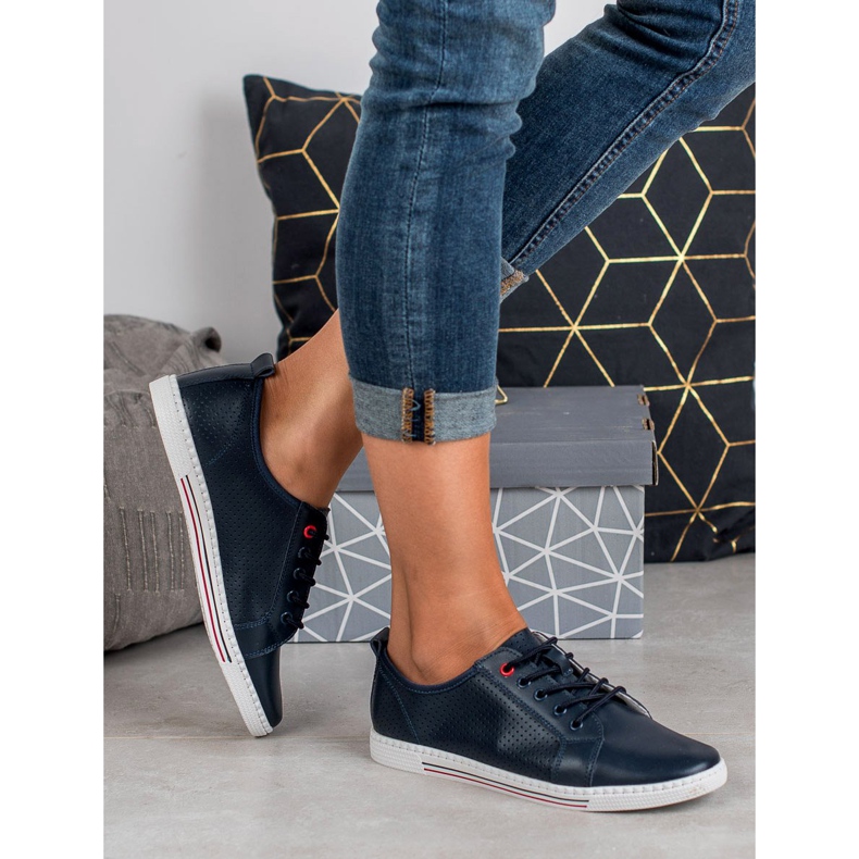 Filippo Bőr bróker sötétkék 2