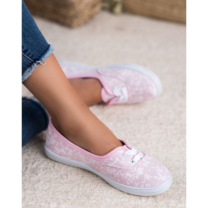 VICES mintás cipők fehér rózsaszín 1