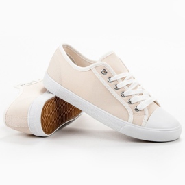 SHELOVET Alacsony női cipők fehér barna 3