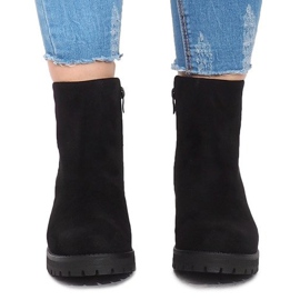 Velúr csizma JH561 Fekete 1