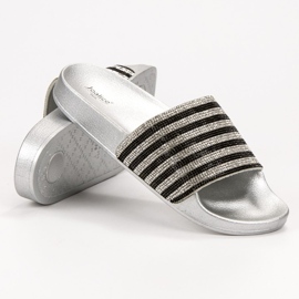 SHELOVET Gumi papucs fekete szürke 1