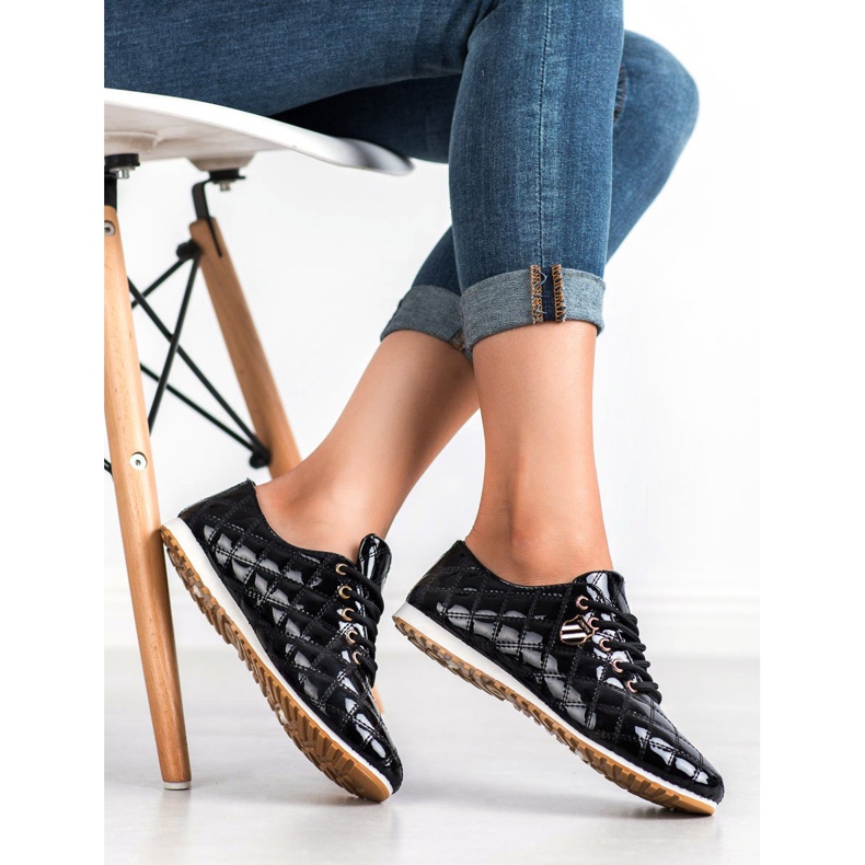 Camo Lakkozott brogues fekete 2