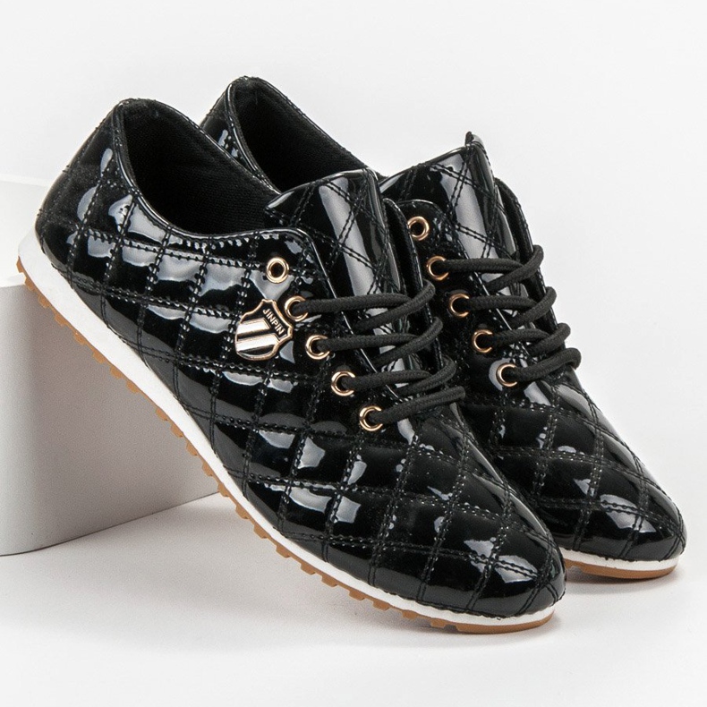 Camo Lakkozott brogues fekete 1