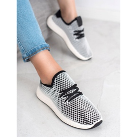 SHELOVET Divatos csúsztatható cipő fehér fekete 1