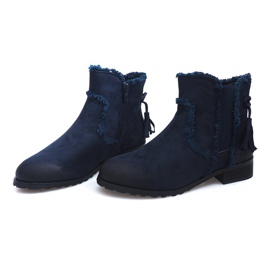 Meleg csizma Jodhpur csizma Fur W156 Navy sötétkék 1 Meleg csizma Jodhpur csizma Fur W156 Navy sötétkék 1