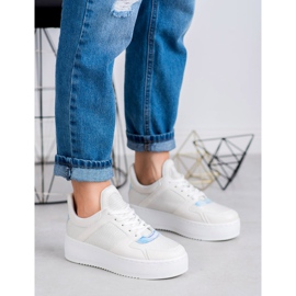 Ideal Shoes Cipők csillogással fehér 2