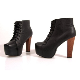 Csizma Solid on Heel K764 Black fekete 1