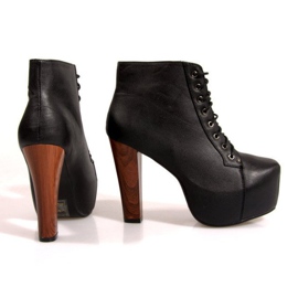 Csizma Solid on Heel K764 Black fekete 2