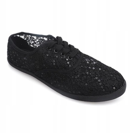 Cipők Cipők Lace Z026 Black fekete 1