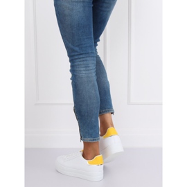 Magas talpú cipők, fehér és sárga B0-31 FEHÉR / SÁRGA 2