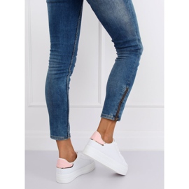 Cipők magas talpon fehér és rózsaszín B0-31 WHITE / PINK 1