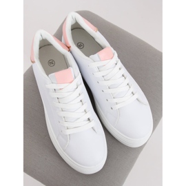 Cipők magas talpon fehér és rózsaszín B0-31 WHITE / PINK 2