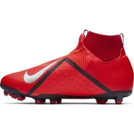 Nike Phantom Vsn Academy Df FG / MG Jr AO3287-600 futballcipő piros piros 2