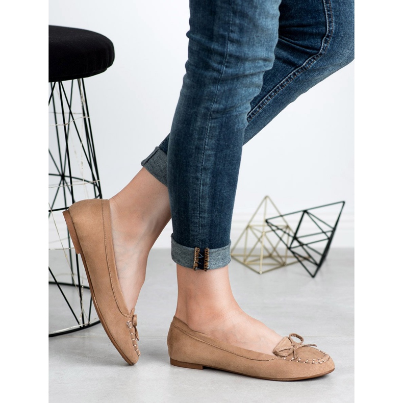 Small Swan Sötét bézs cipők íjjal 1