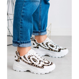 Kayla Női sportcipő fehér barna 2