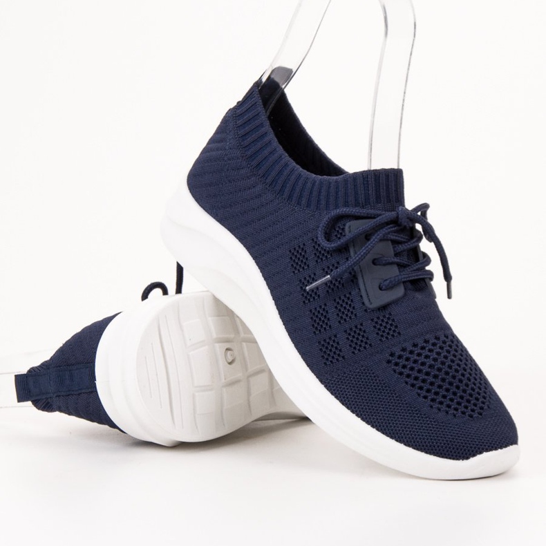 Ideal Shoes Textil sportcipő sötétkék 1