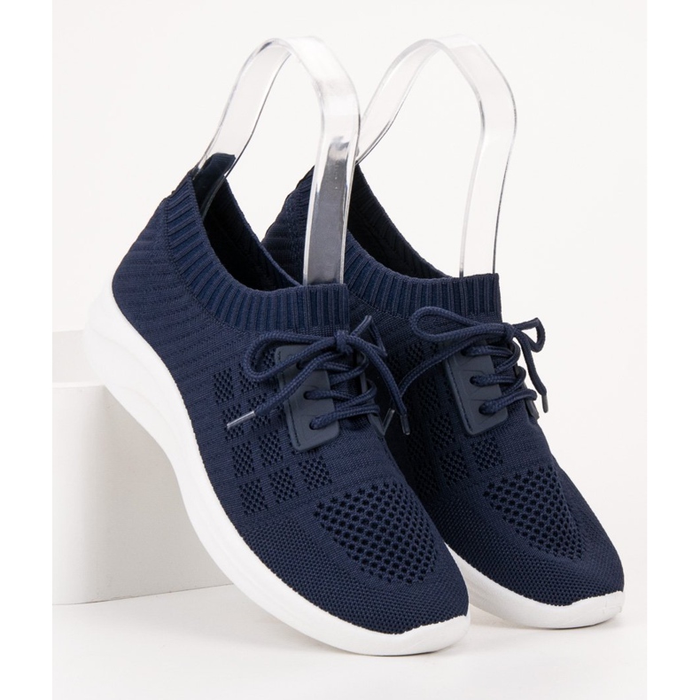 Ideal Shoes Textil sportcipő sötétkék 2
