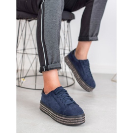 Bestelle Velúr sportcipő sötétkék 1