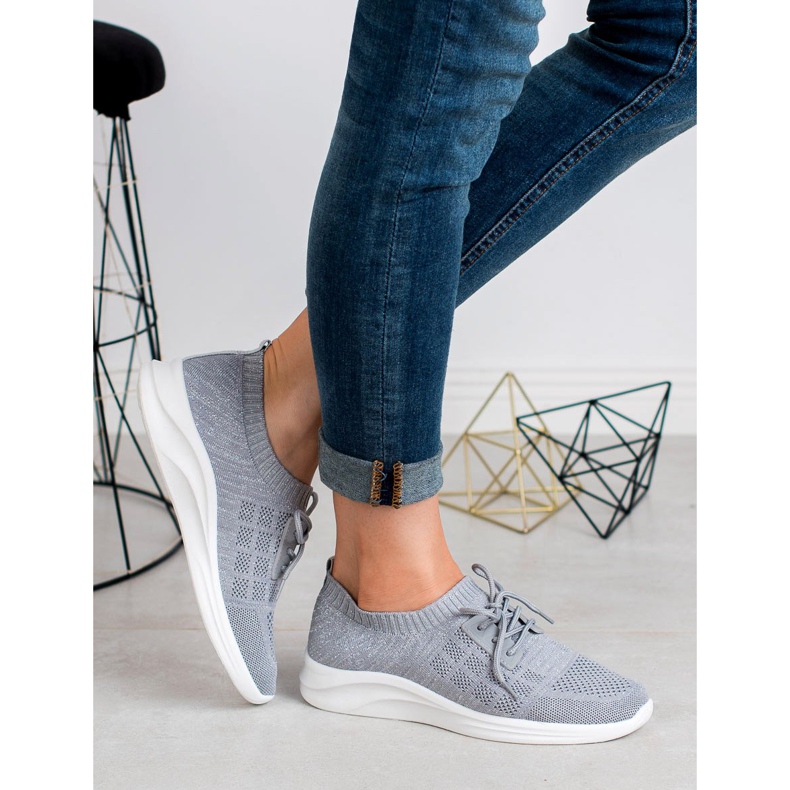 Ideal Shoes Textil sportcipő szürke 1