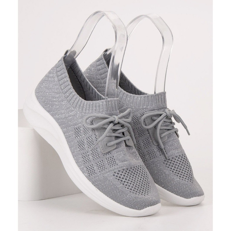 Ideal Shoes Textil sportcipő szürke 2