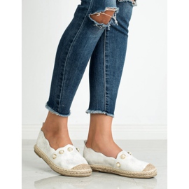 SHELOVET Espadrilles gyöngyökkel szürke 2