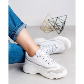 SHELOVET Cipők csillogással fehér szürke 2